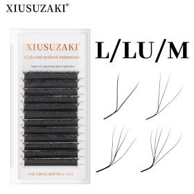 XIUSUZAKI L/LU/M Curl YY 3D 4D 5D W Shape Eyelash Extension Hand Woven Soft Light Natural Lashes Premade Volume Fan Eyelashes (Color: 4D, Curl, Thickness, Length: L, 0.07mm, 13mm)