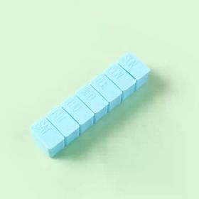 2Pcs/Set Travel Pill Box Holder Weekly Medicine Storage Organizer Container Drug Tablet Dispenser Independent Lattice Pill Case (Color: 2Pcs Blue)
