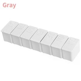 2Pcs/Set Travel Pill Box Holder Weekly Medicine Storage Organizer Container Drug Tablet Dispenser Independent Lattice Pill Case (Color: 1Pc Gray)