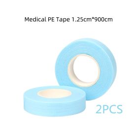 New Non-woven Silicone Gel Eyelash Tape Breathable Sensitive Resistant Microporous Eyelash Extension Color Tape Sticker Makeup (Color: 2PCS Blue PE-9m)