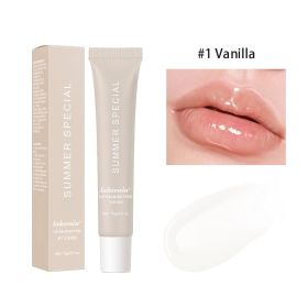 Summer Lip Balm Moisturizing Mirror Lip Gloss Lip Vanilla Mint Iced Coffee Cake Smell Lipstick Transparent Lip Oil Makeup (Color: 1)
