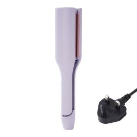 Hair Curling Iron 32mm Deep Wave Hair Curler 4 Temperature Adjustable Fast Heating Crimping Iron Styler Wand for All Hair Style (Color: Purple UK)