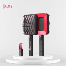 3D Self-cleaning Deluxe Rectangular Hair Brush (Color: Red)