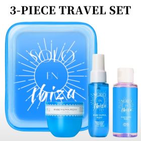 3pcs Set SOLO EN Body&Hair Fragrance Mist Perfume&Bubble Bath&Body Butter Travel Box for Men And Women, 4 Different Flavor Gift Box, Dating (perfume box: blue)