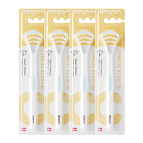 4 Packs Tongue Scraper (Color: Blue)